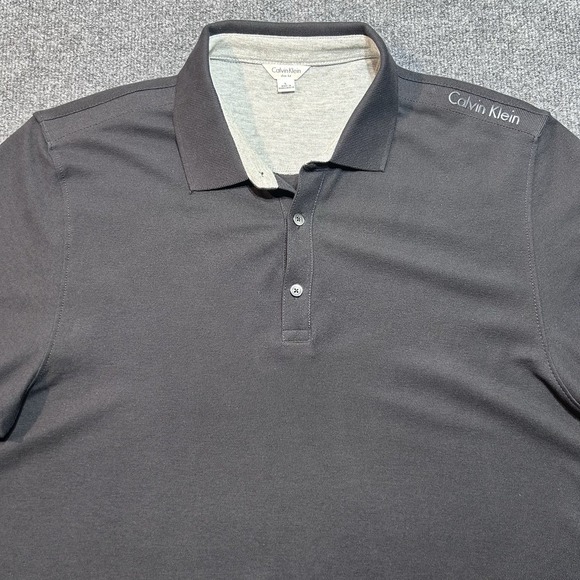 Calvin Klein Other - Calvin Klein Polo Shirt Mens Large Black Logo Collared Short Sleeves Casual